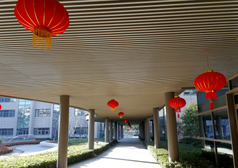 掛燈籠，貼春聯(lián)  蘇化科技園內(nèi)年味濃